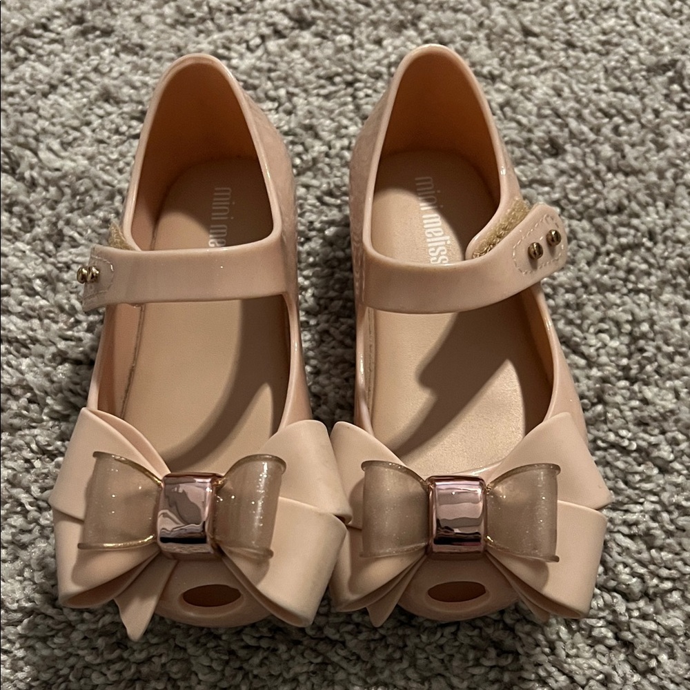 Mini Melissa Blush Bow Dress Shoes size 8